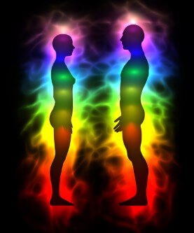 Auras People Interacting with Energies